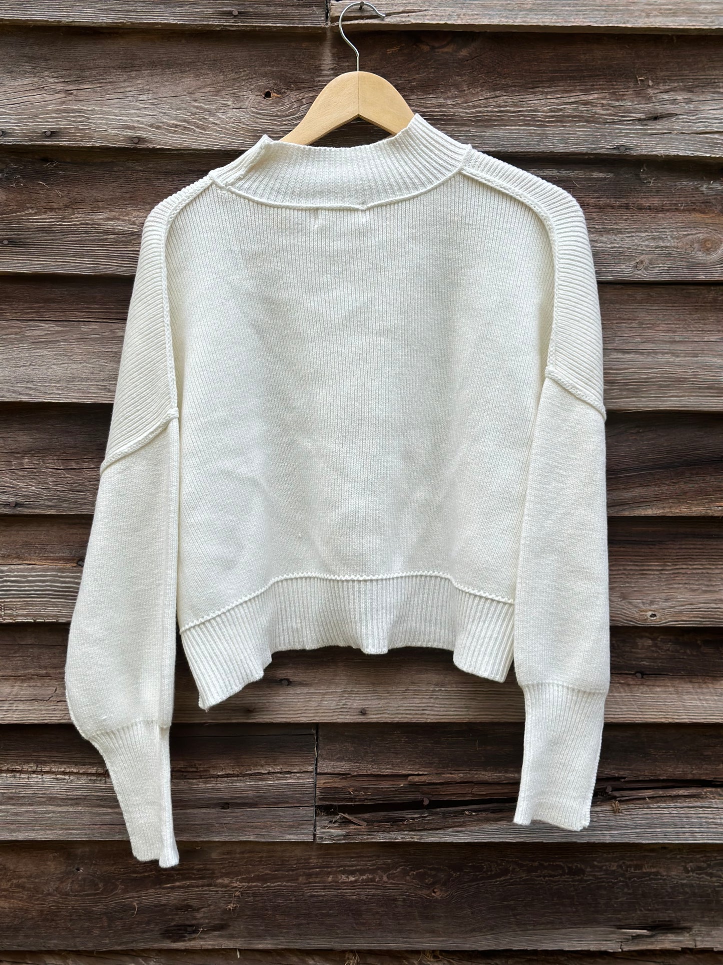 Side Slit Oversized Cropped Sweater