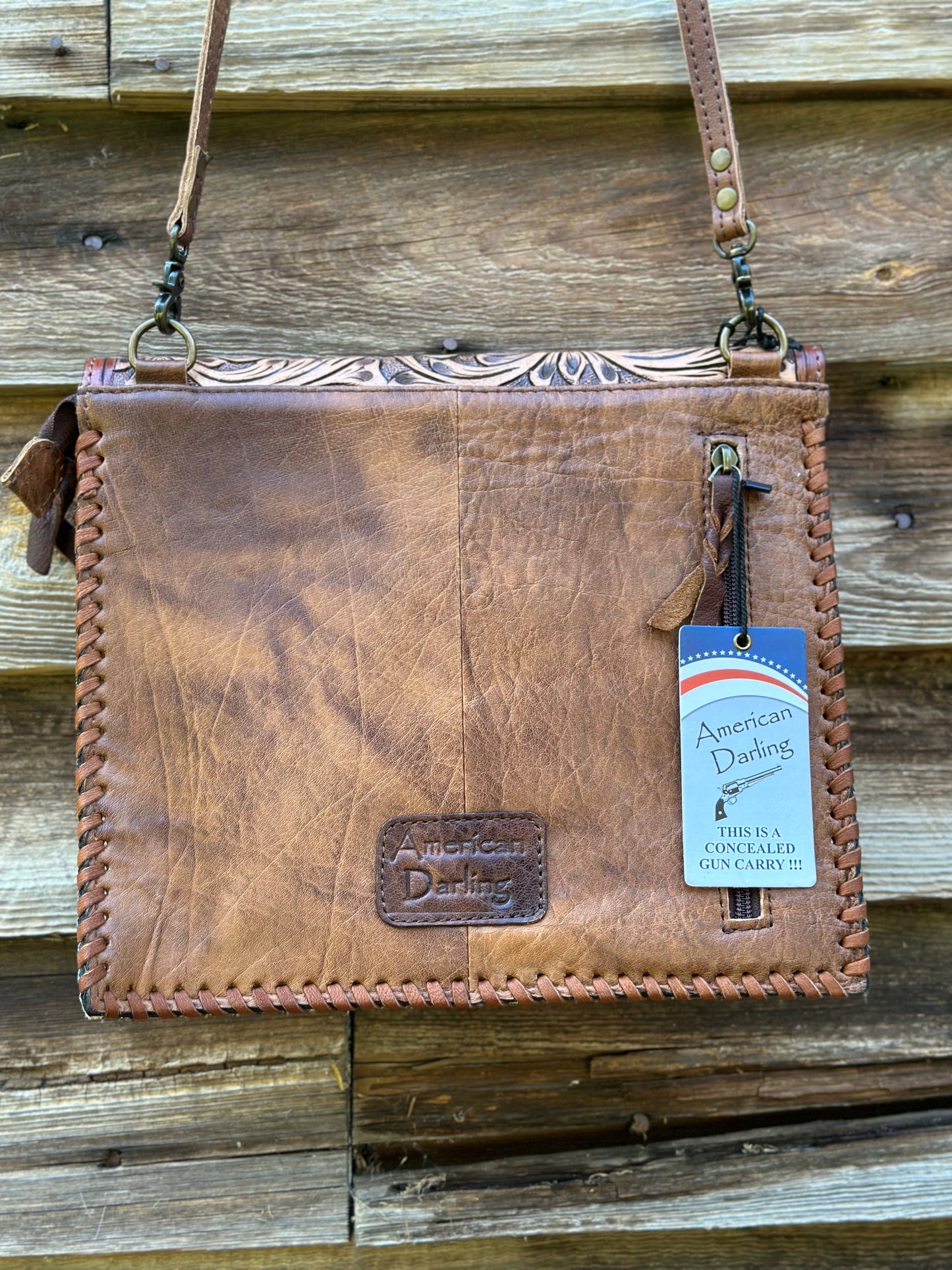 Turquoise Heart Leather & Cow Hide Purse