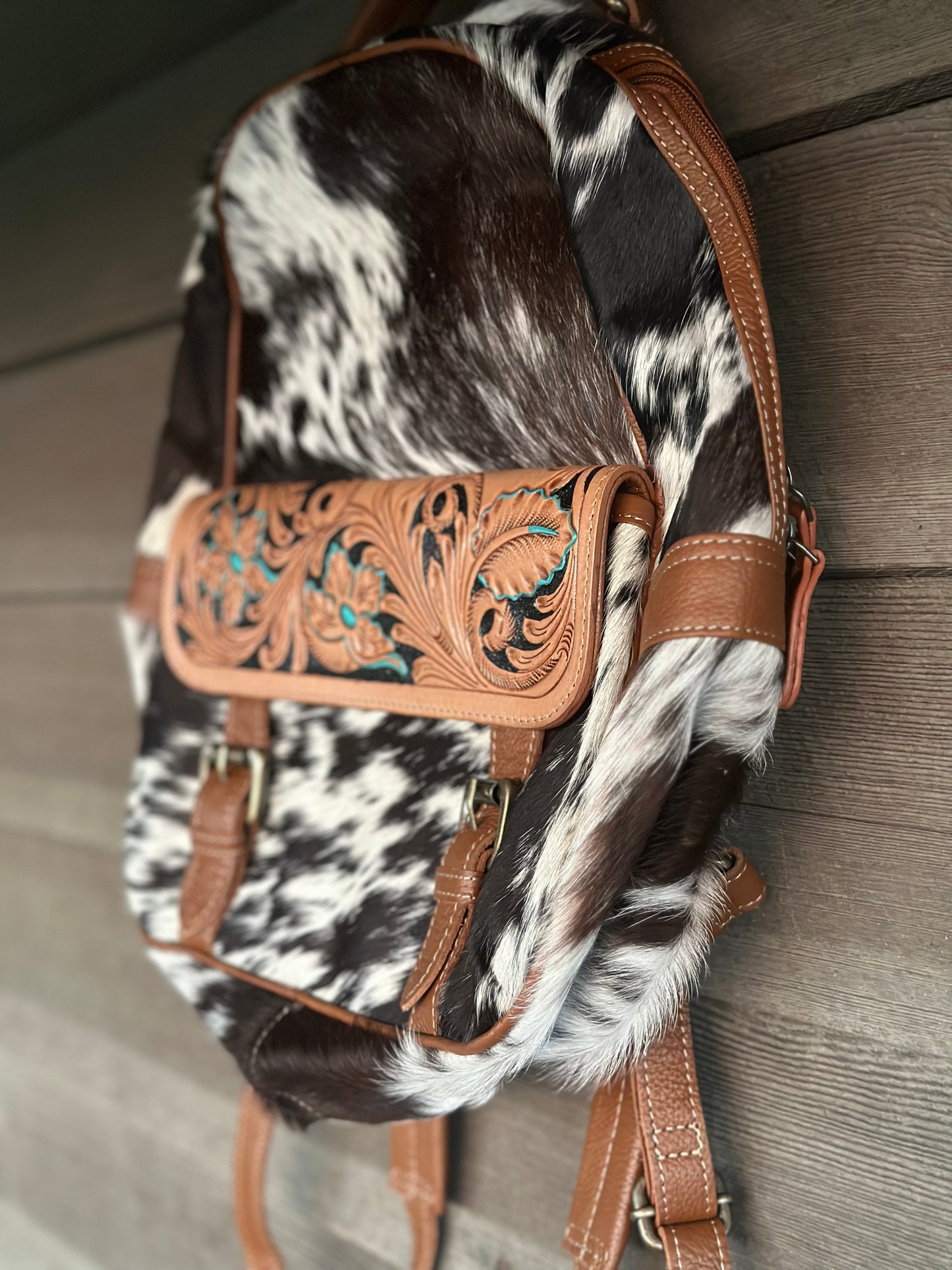 Western Swing Cow Hide Backpack