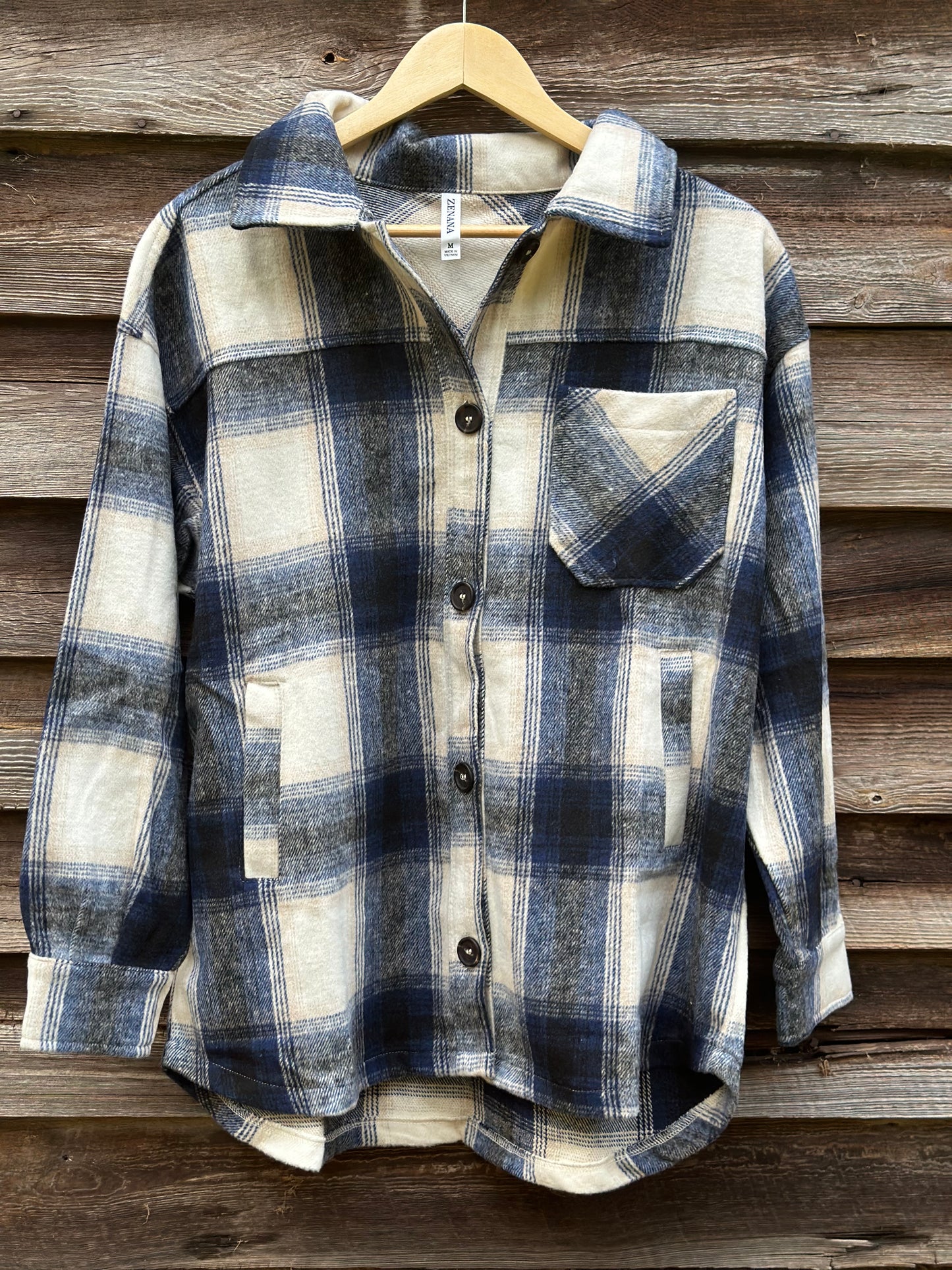 Oversized Yarn Dyed Plaid Longline Shacket