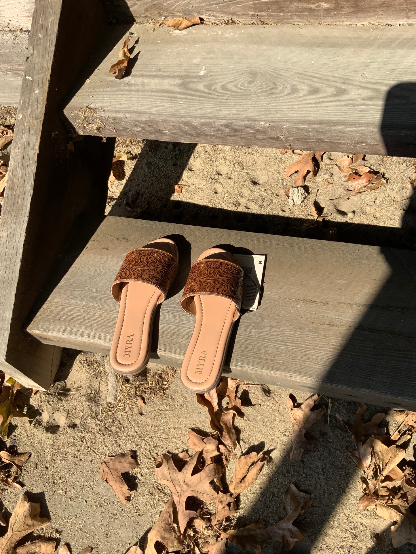 Coppu Western Hand Tooled Sandals