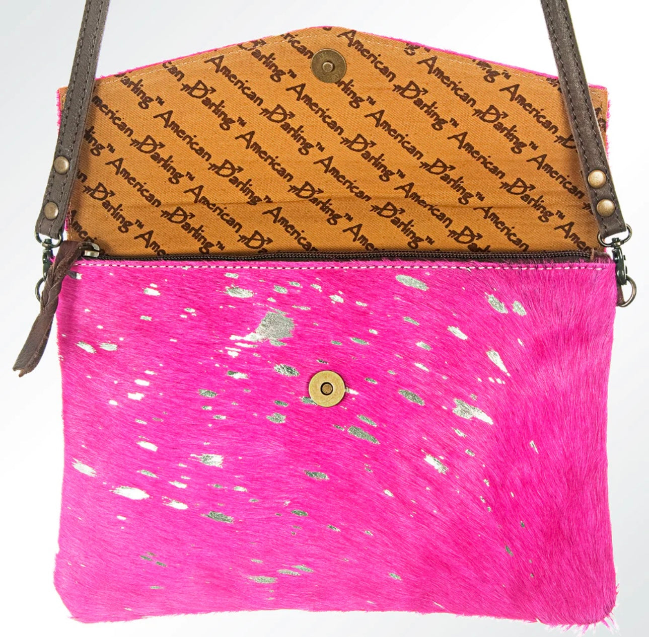 Pink & Silver Cowhide Purse