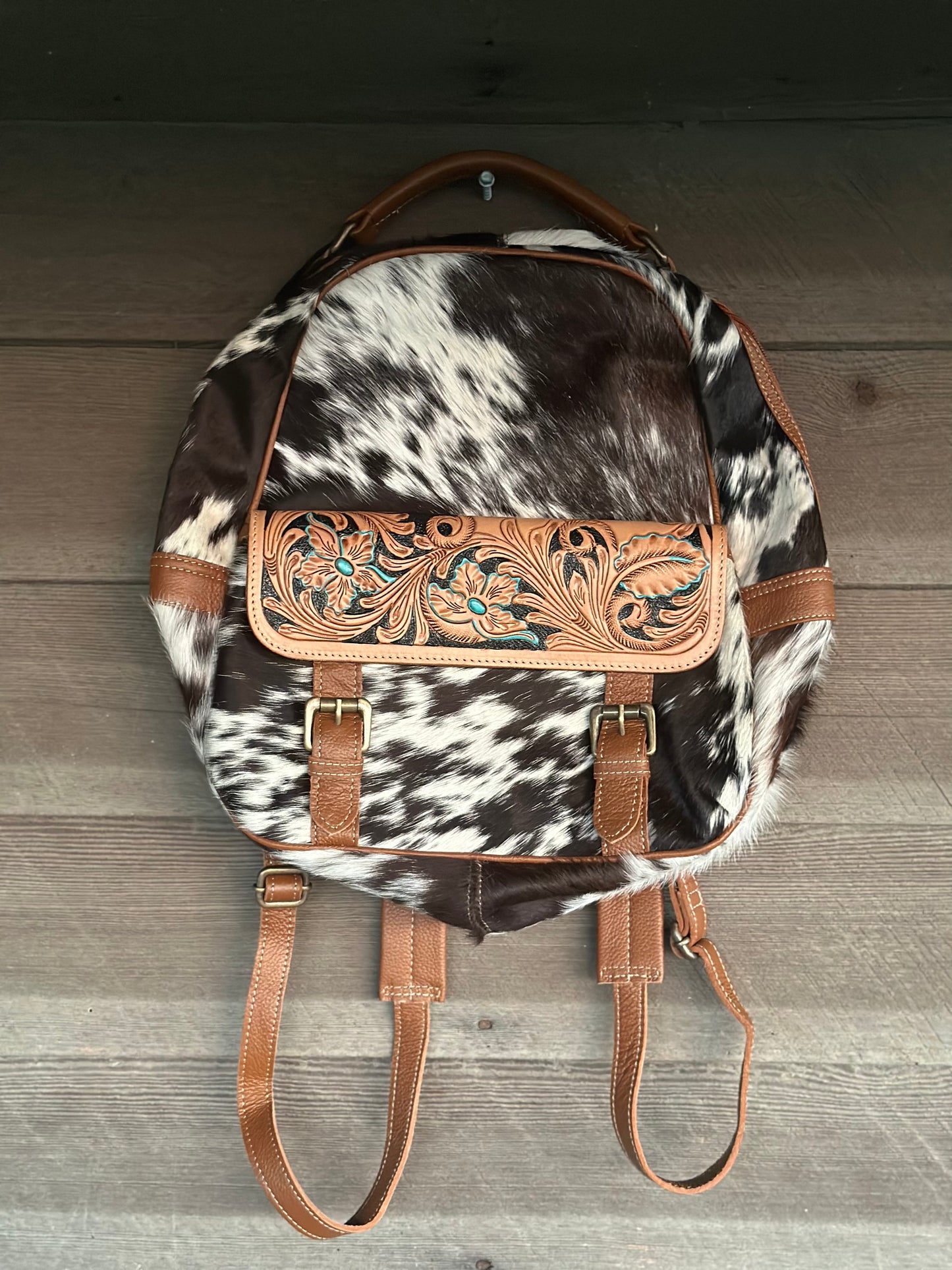 Western Swing Cow Hide Backpack