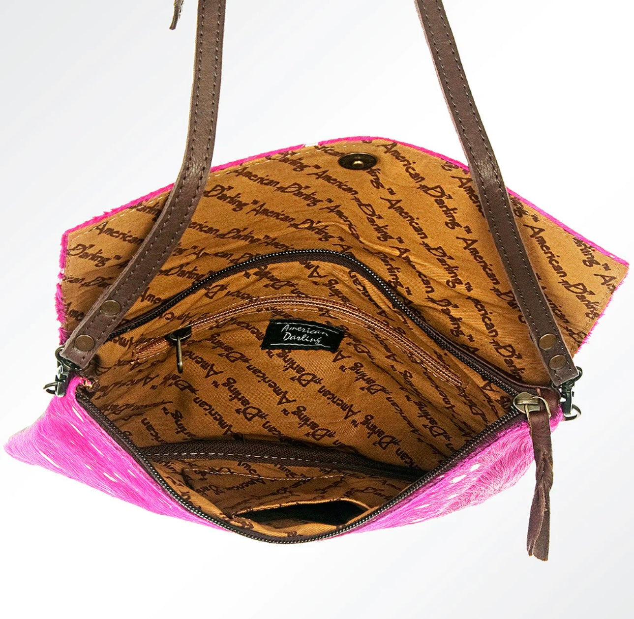 Pink & Silver Cowhide Purse