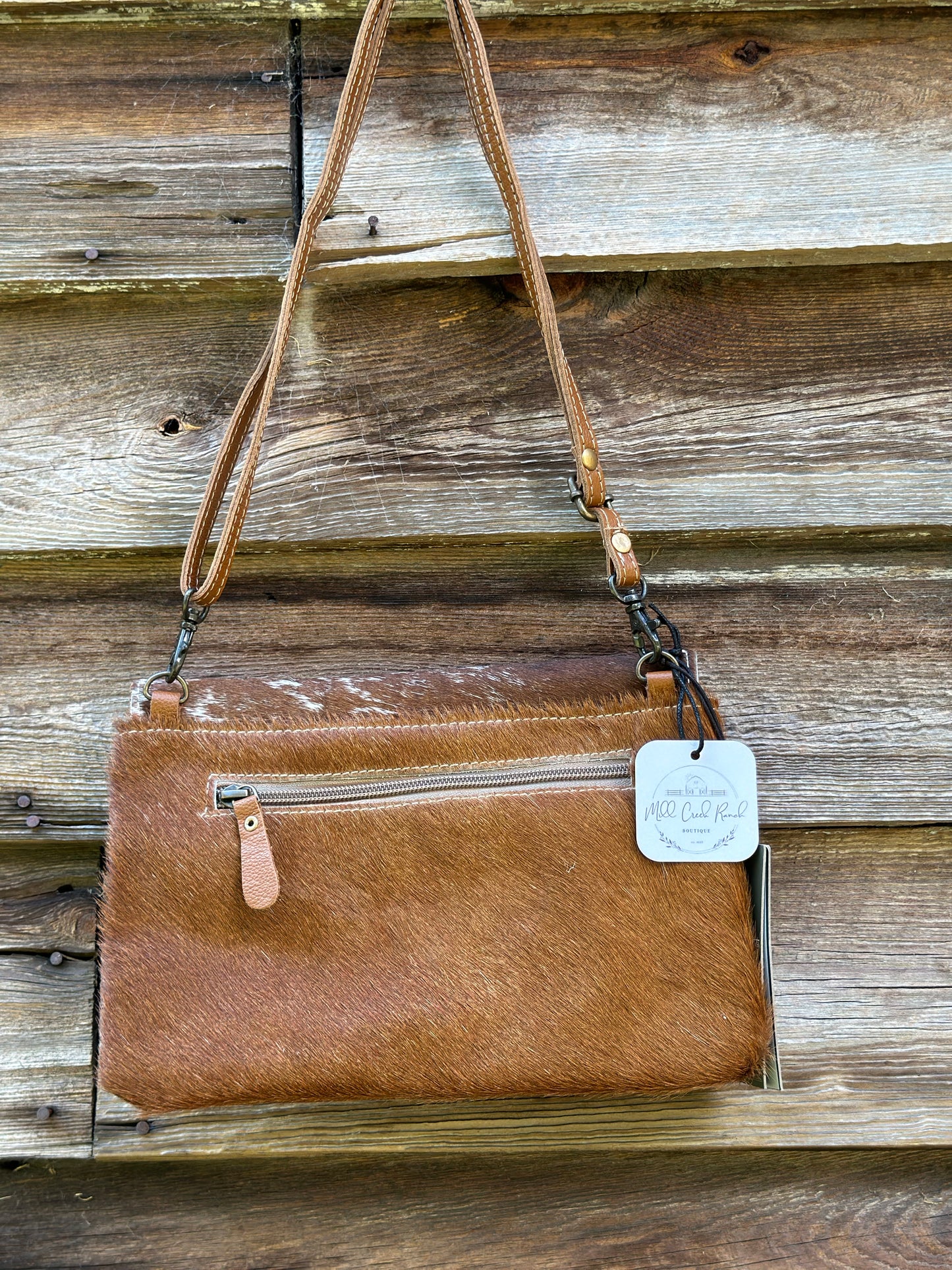 Brown Shells Cow Hide Purse 3996