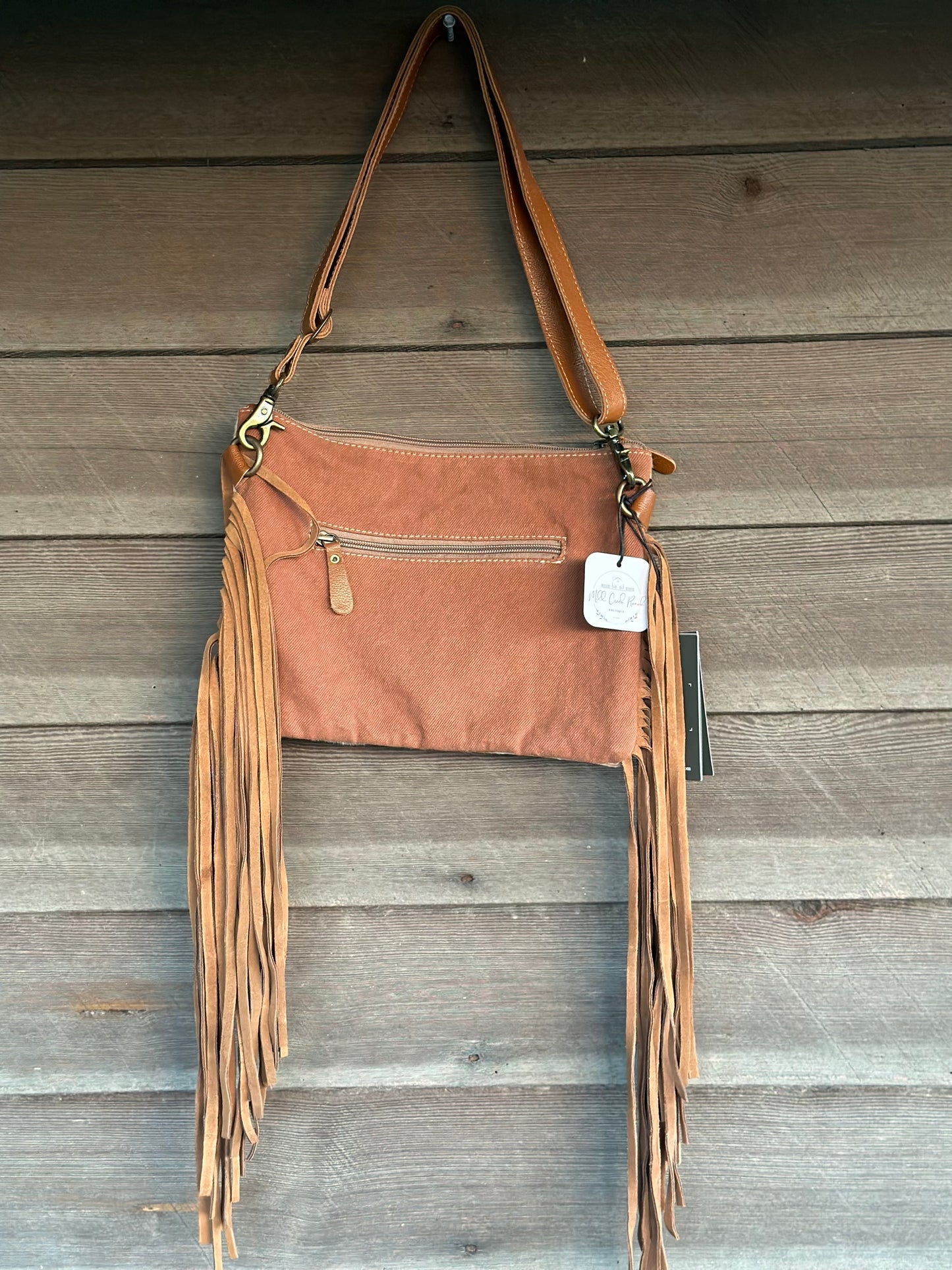 Dusty Cow Hide Tassel Purse