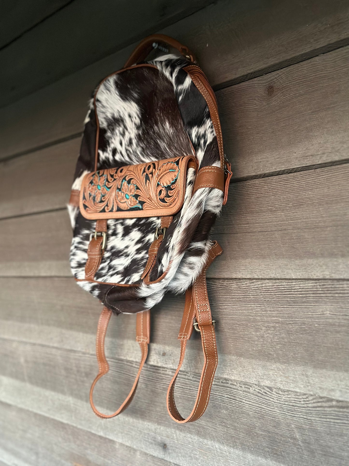Western Swing Cow Hide Backpack