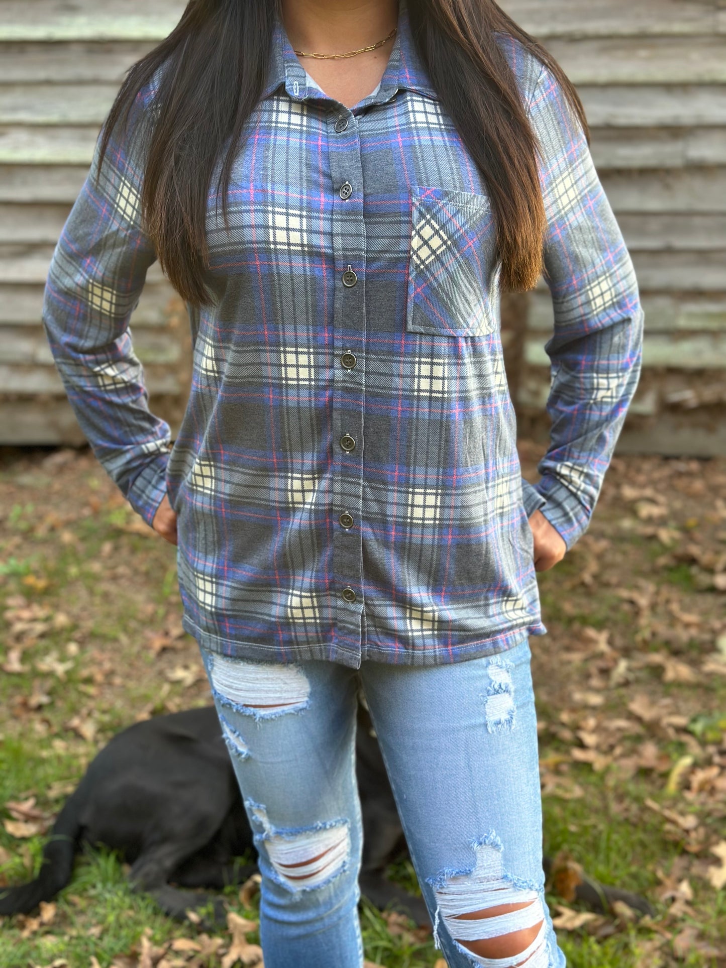 Plaid Roll-Up long sleeve Shirt