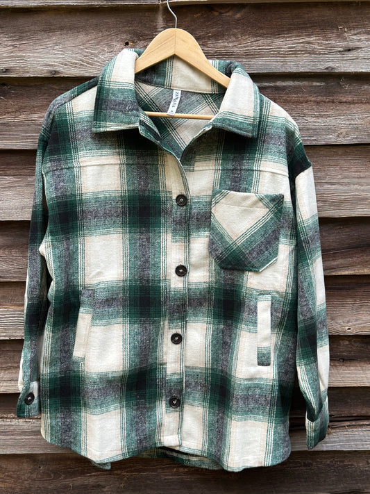 Oversized Yarn Dyed Plaid Longline Shacket