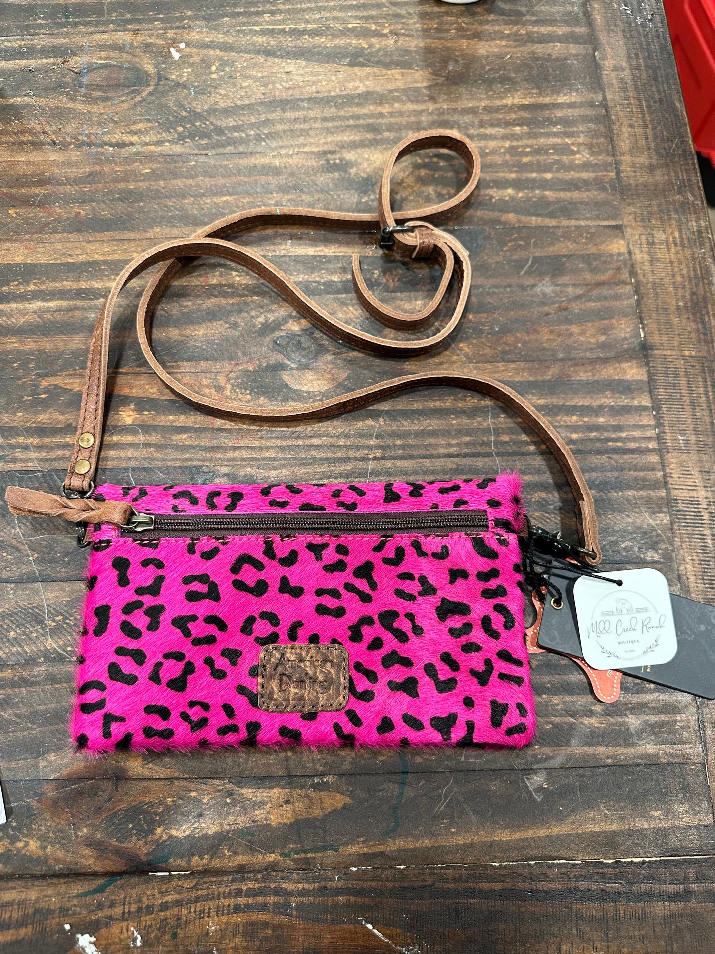 Pink Cheetah Button Purse