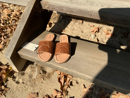 Coppu Western Hand Tooled Sandals