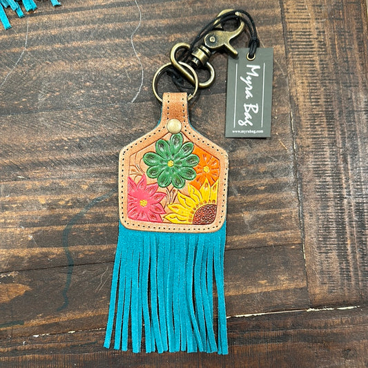 Sapphire Grand Leather Keychain