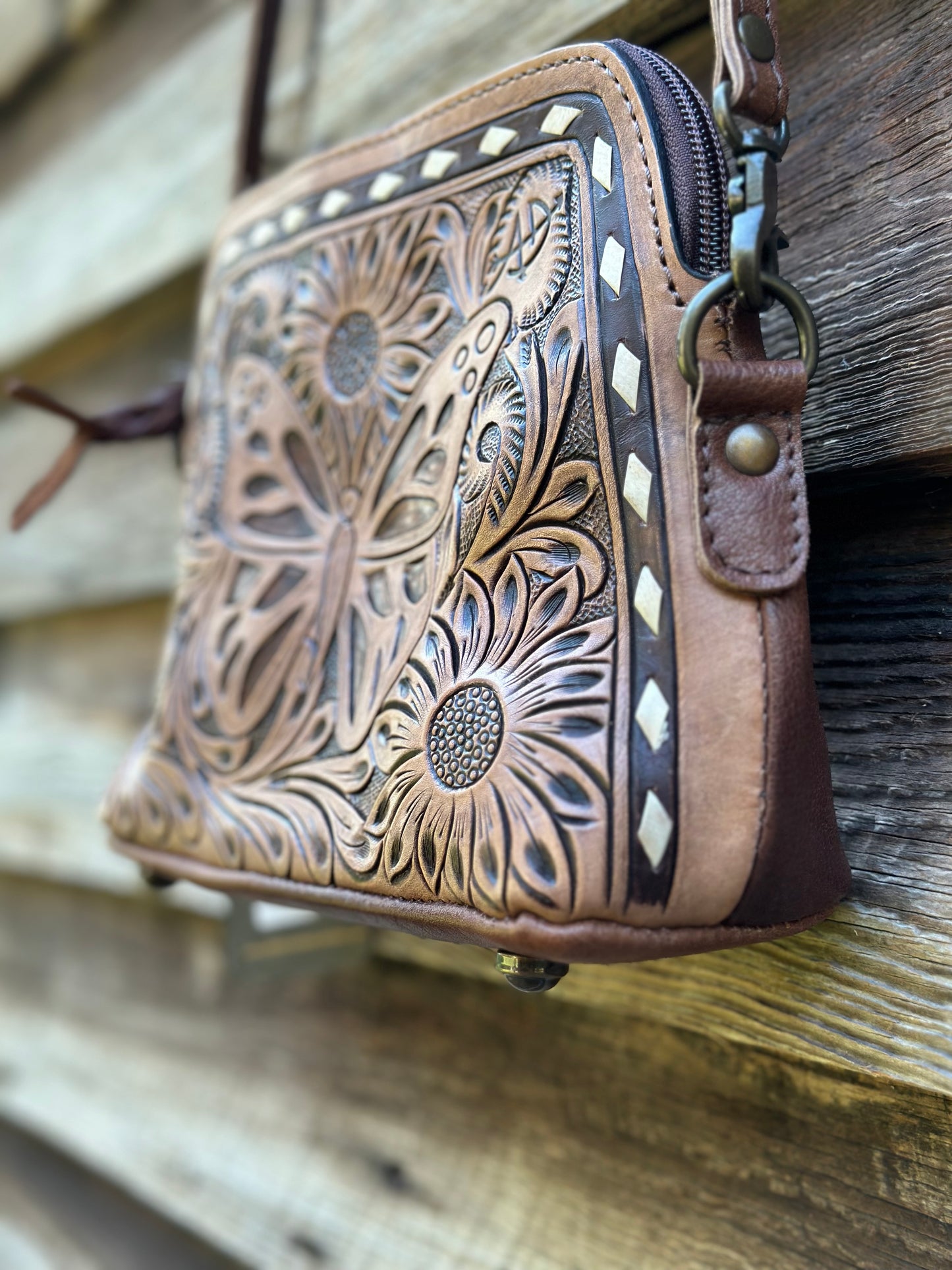 Butterfly Leather Purse