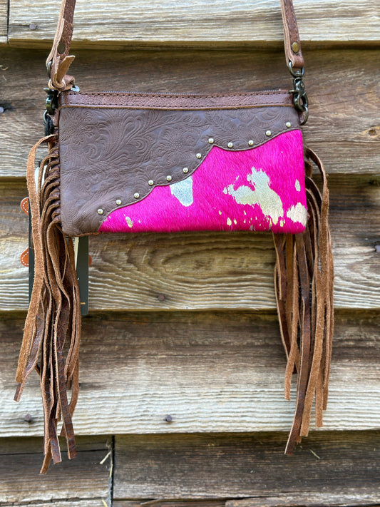 Pink & Leather Purse