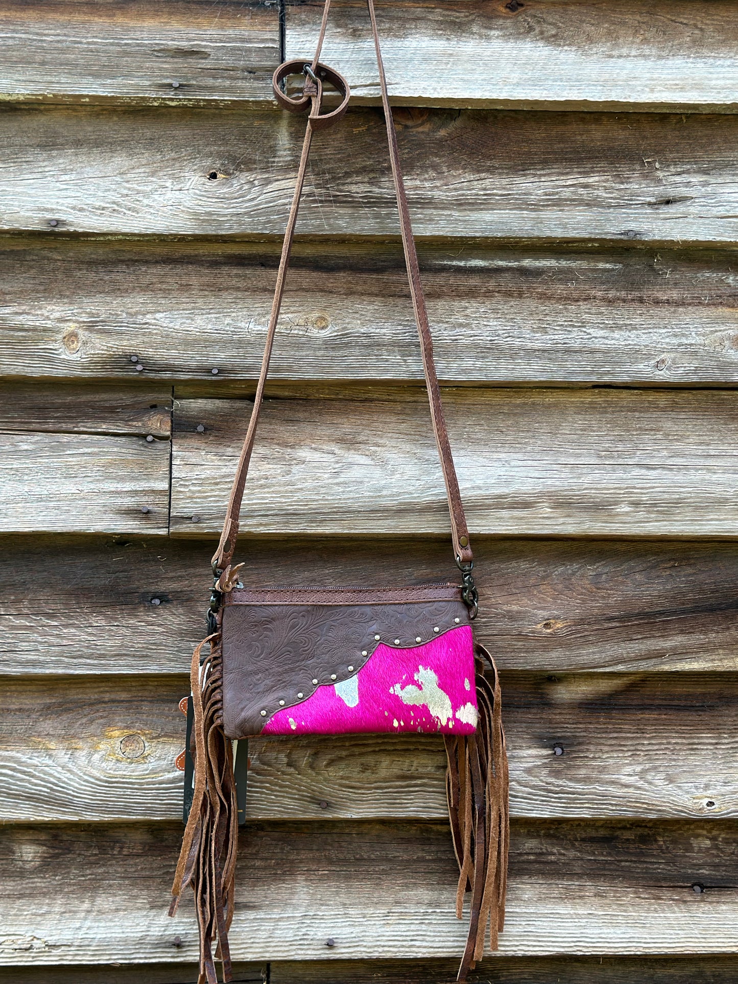 Pink & Leather Purse