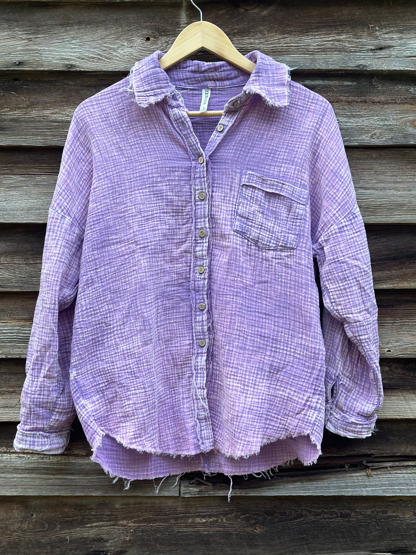 Washed Double Gauze Button Down Shirt