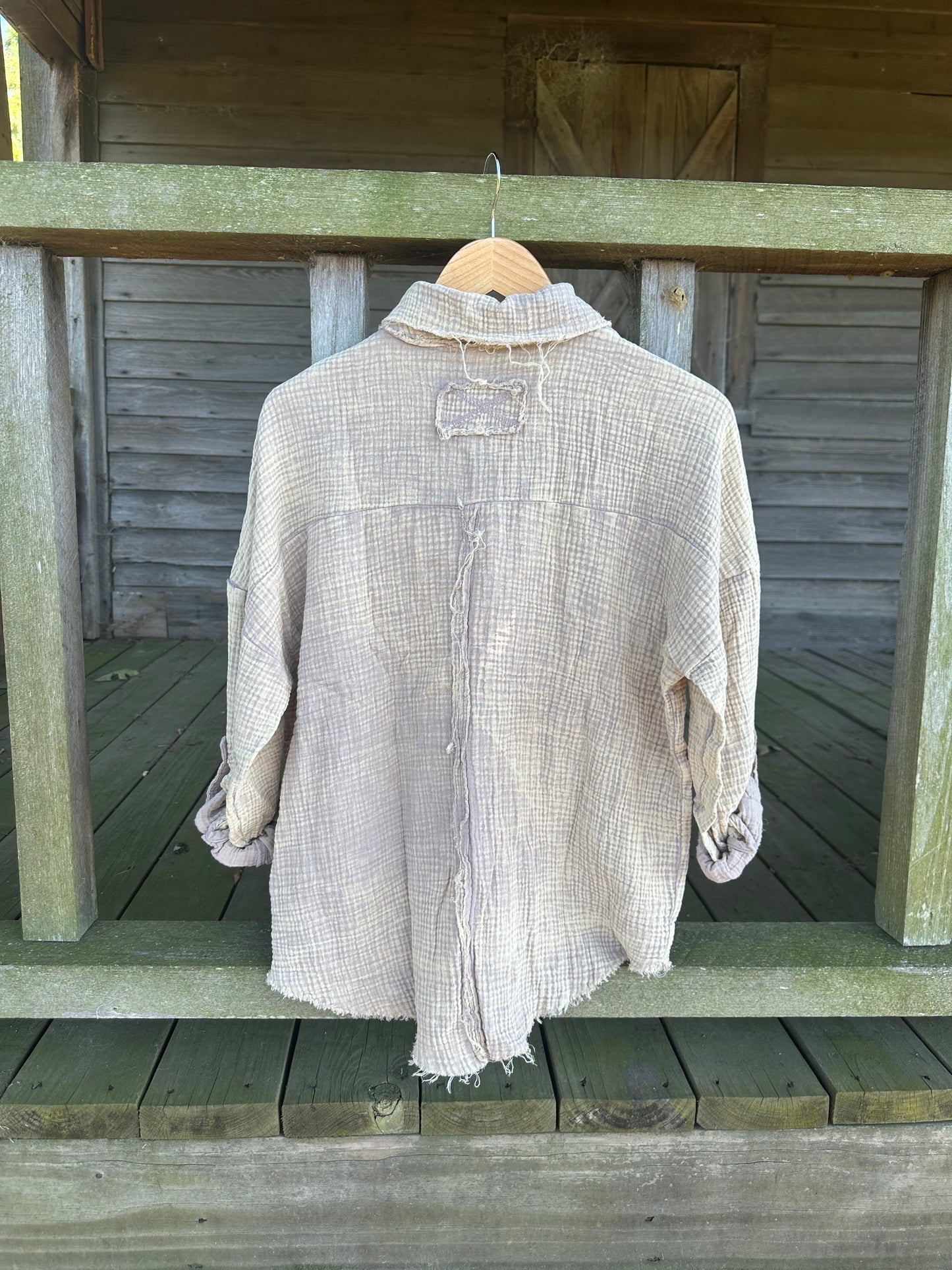 Washed Double Gauze Button Down Shirt