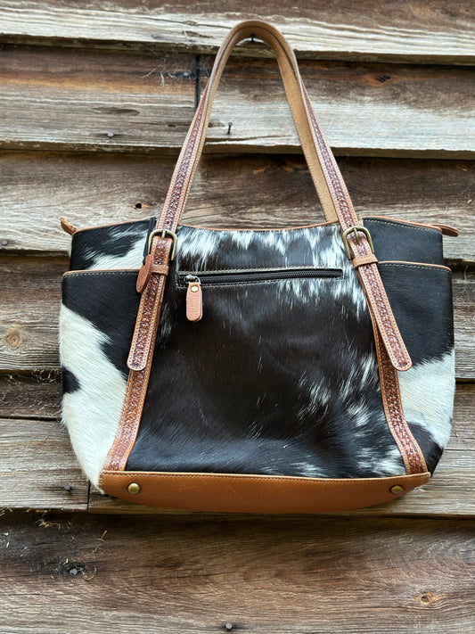 Marjorie Cow Hide Tooled bag