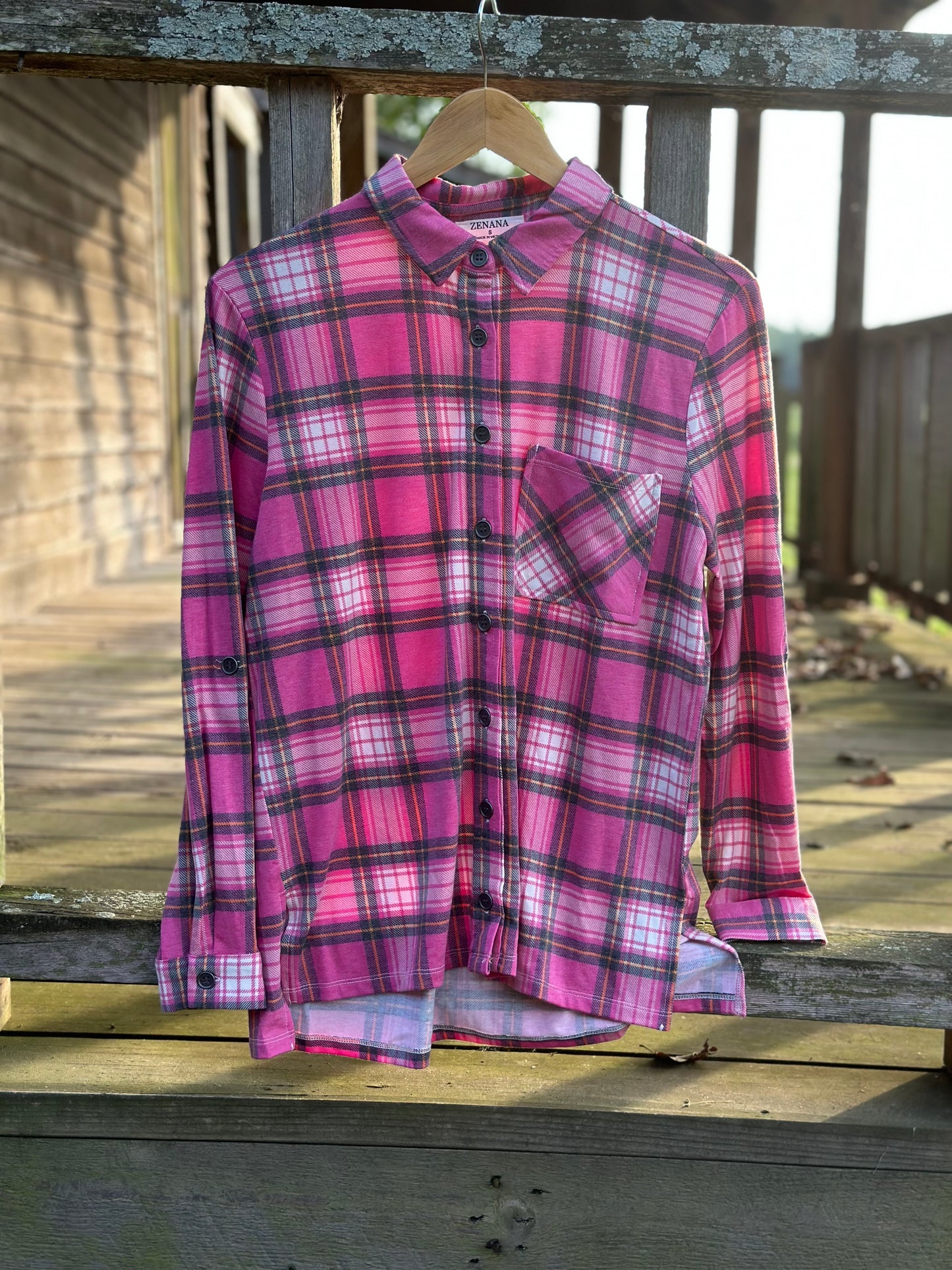 Plaid Roll-Up long sleeve Shirt