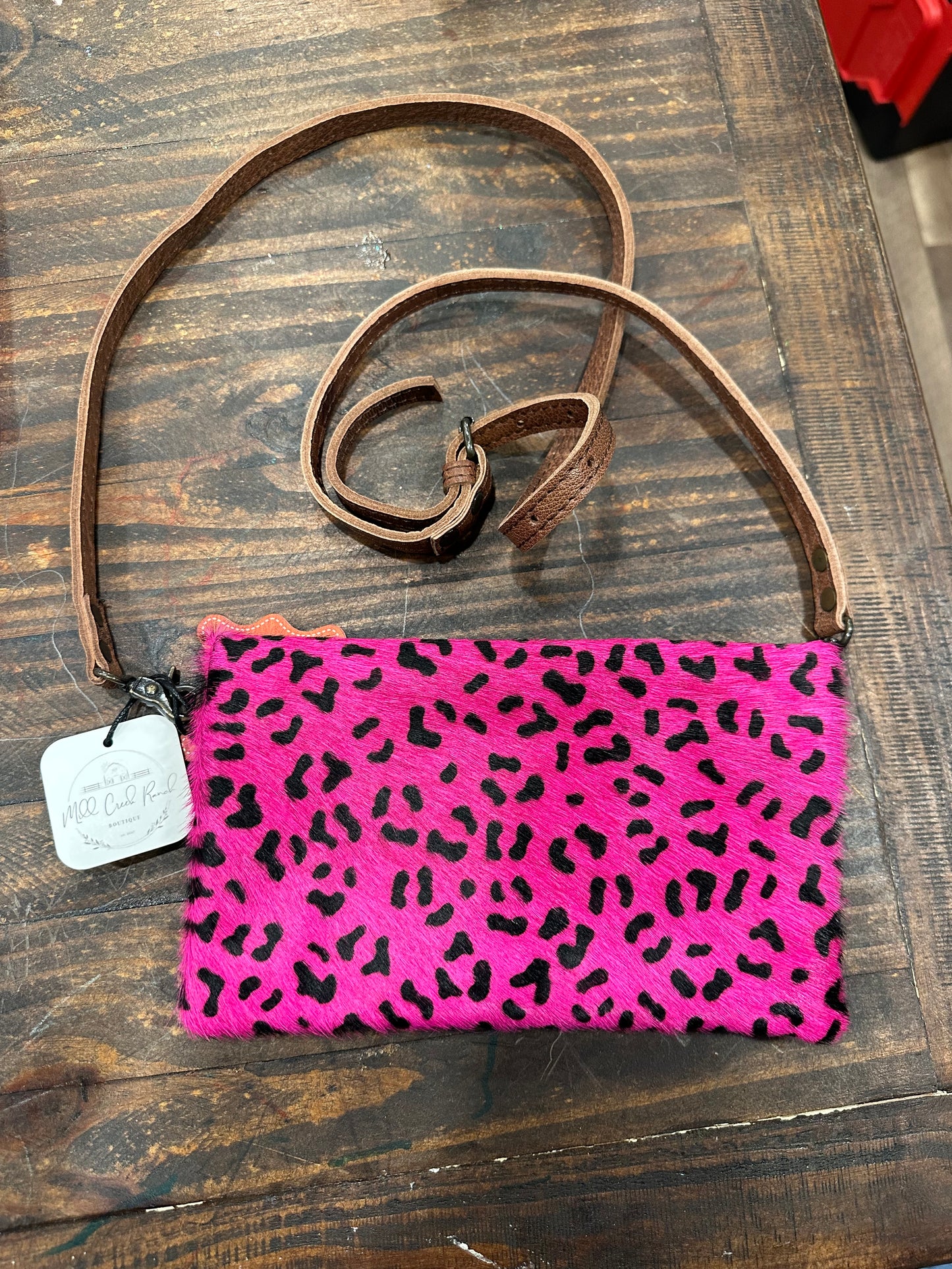 Pink Cheetah Button Purse