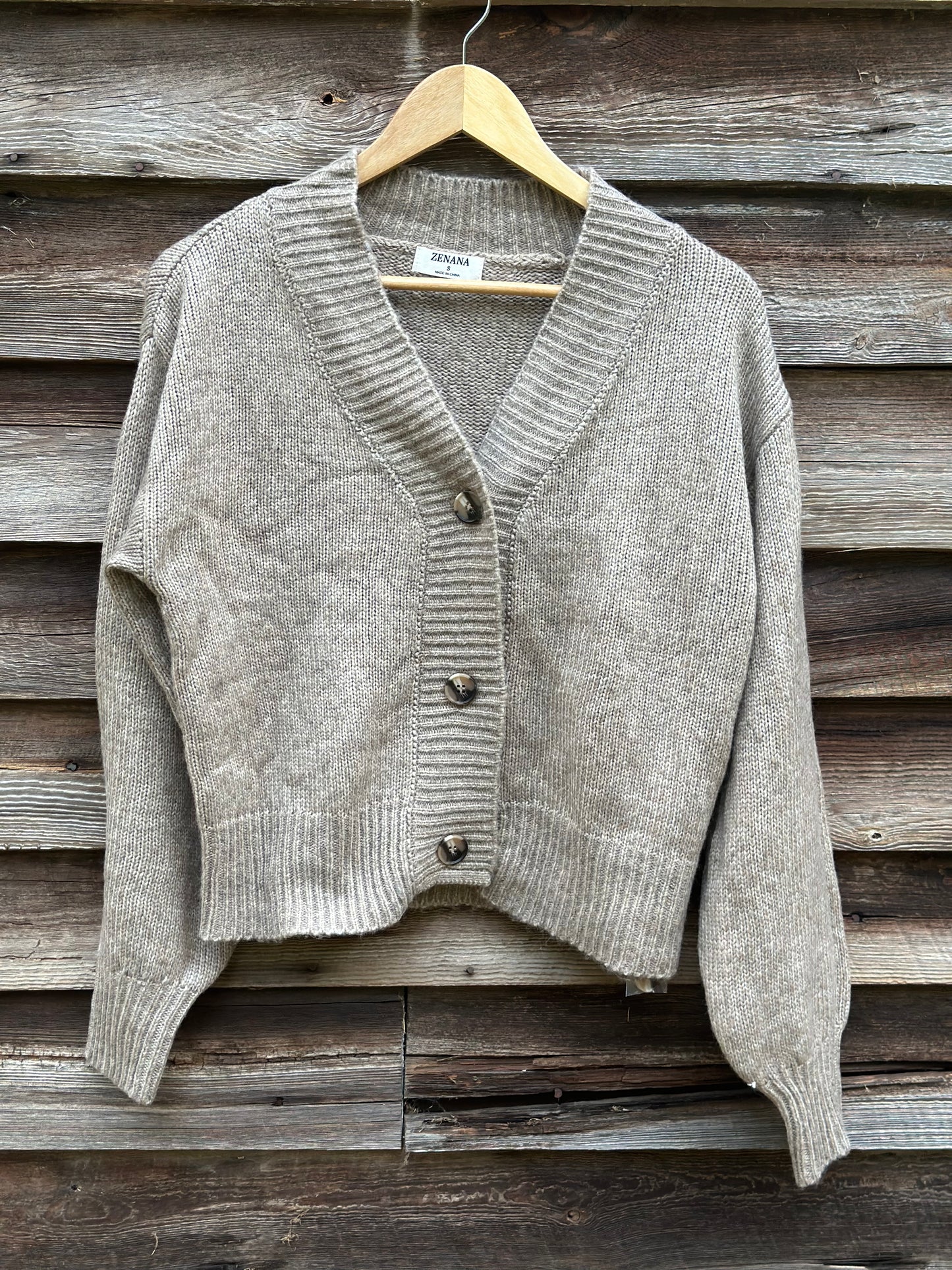 Melange Button Front Sweater Cardigan