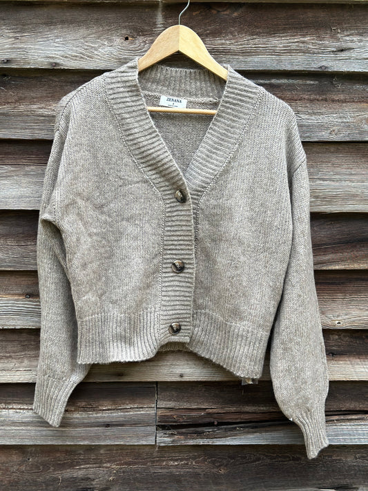 Melange Button Front Sweater Cardigan