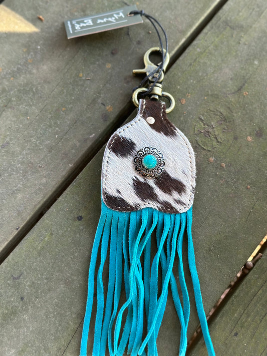 Running River Hairon Hide Fringed Key Chain