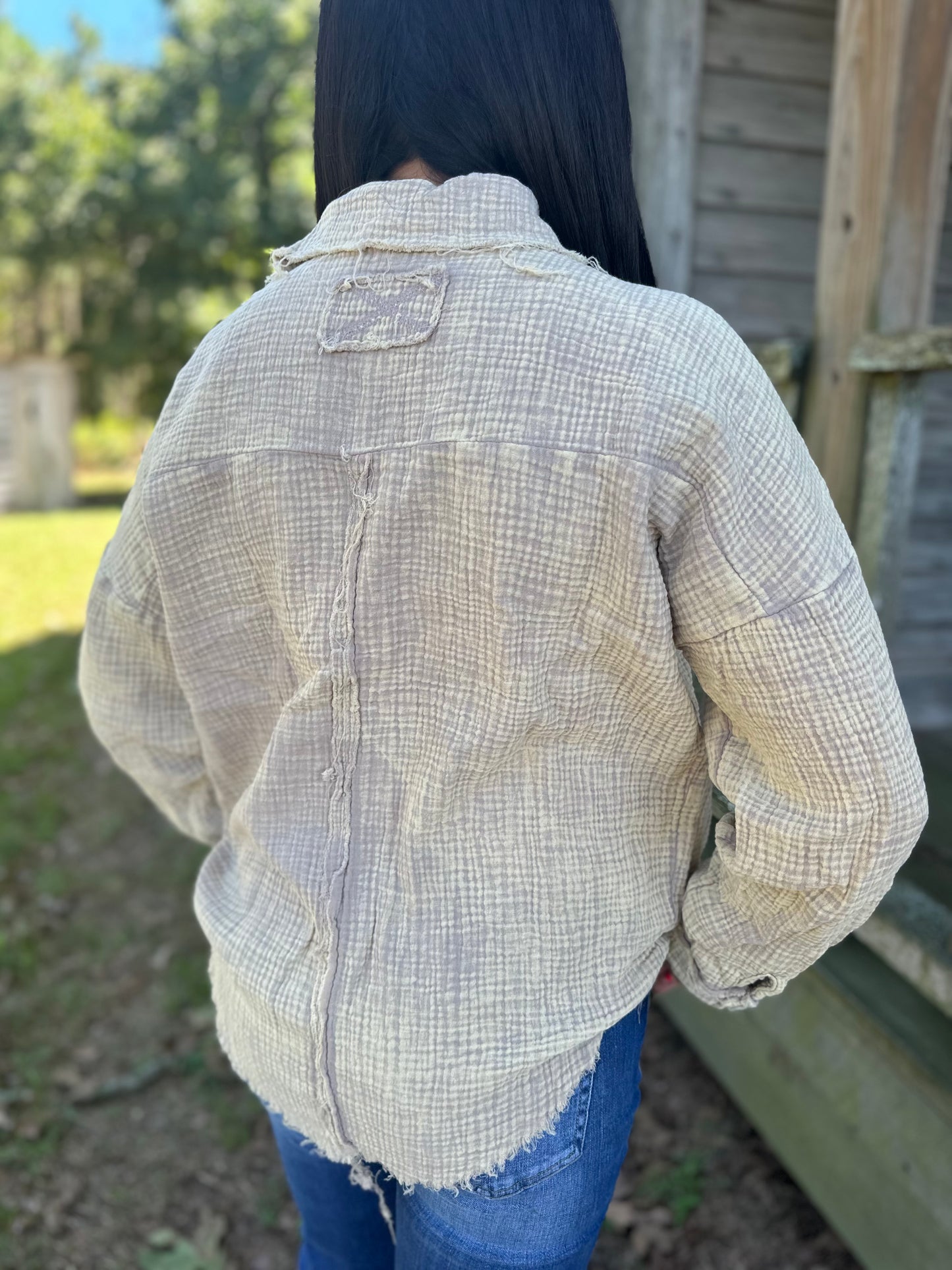 Washed Double Gauze Button Down Shirt