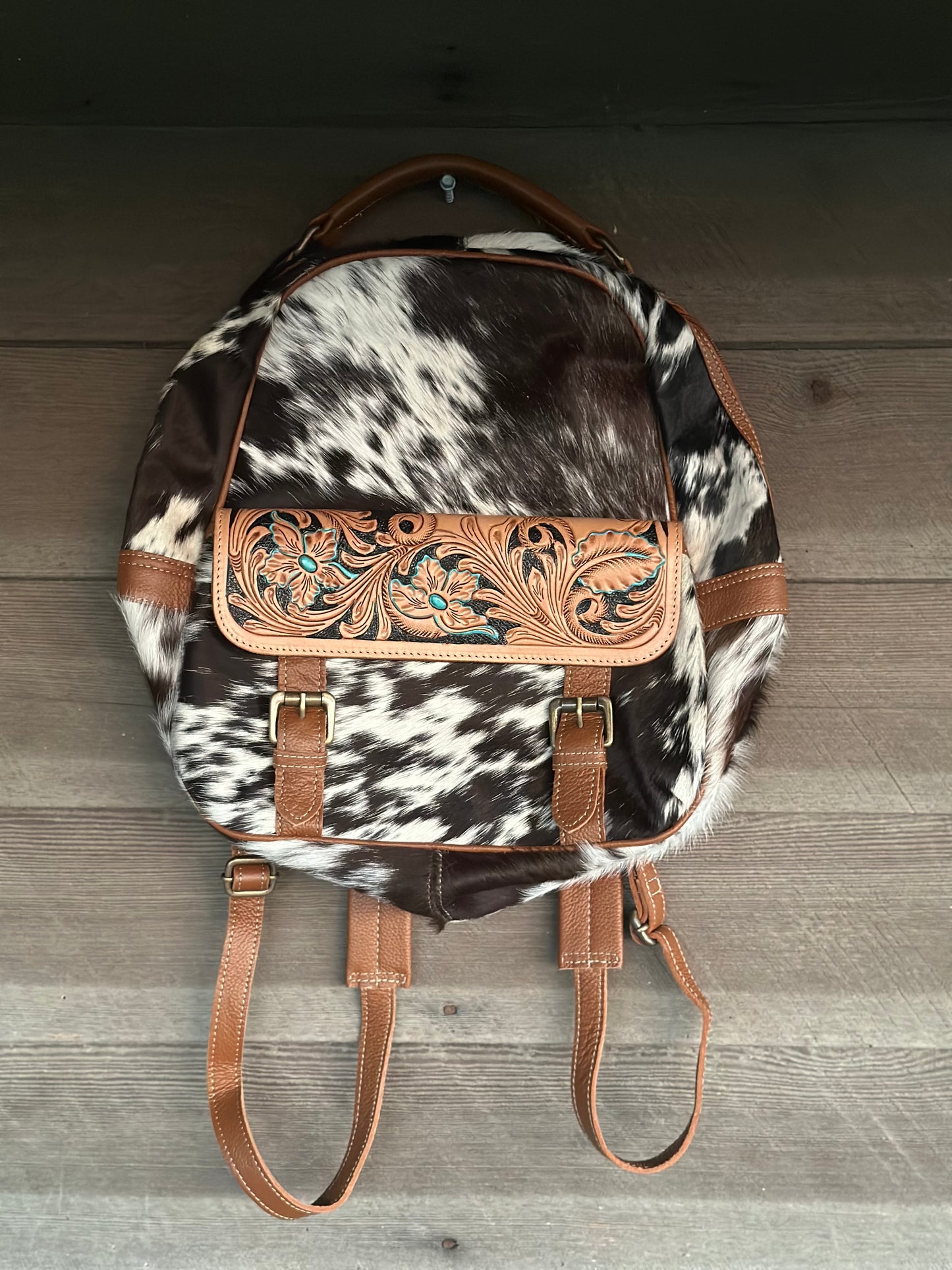 Western Swing Cow Hide Backpack