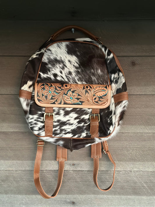 Western Swing Cow Hide Backpack