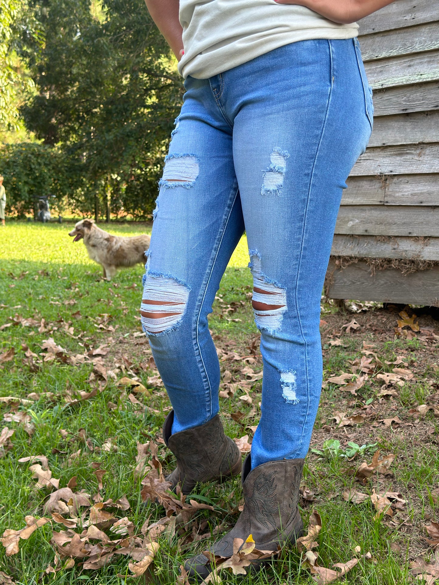 Distressed Skinny Denim Pants 1692MM