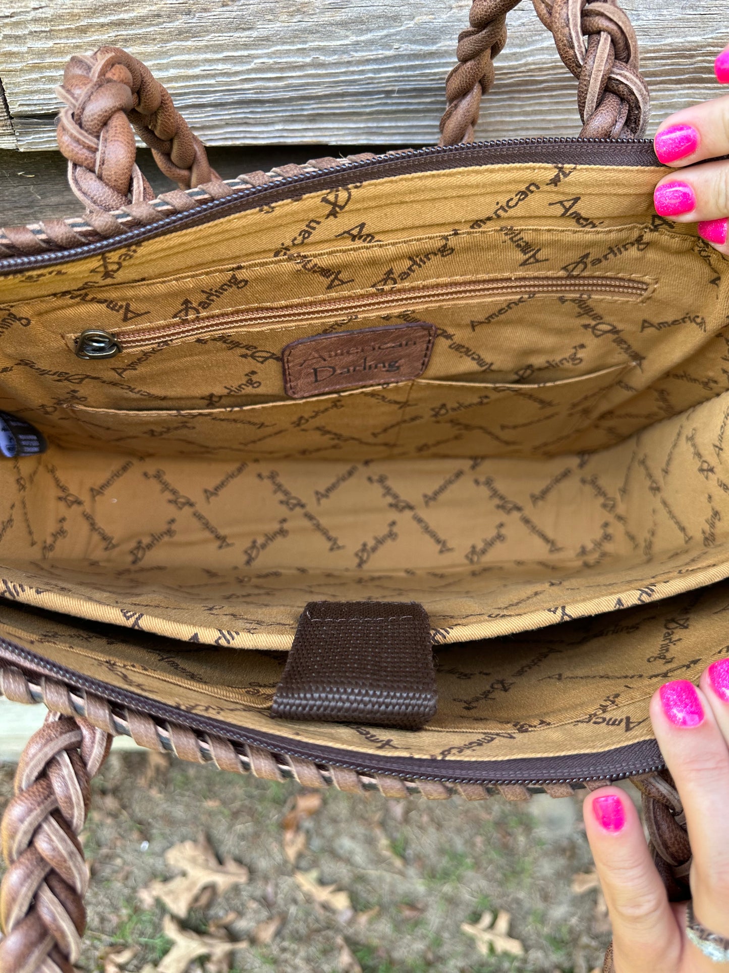 Braided Hand Tooled Leather Purse